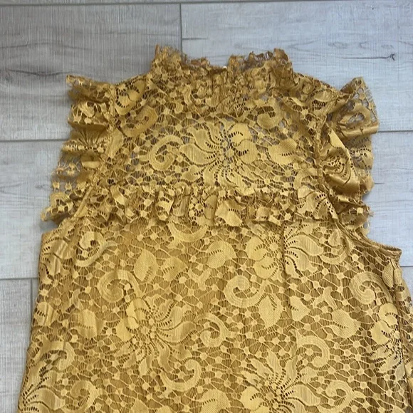 Living Doll Los Angeles Lace cocktail lace Dress yellow gold - Picture 2 of 4